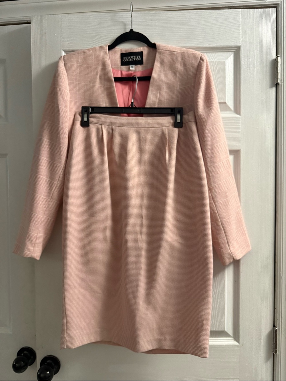 Vintage Suit Executive Collection Pink Plaid Size 8
